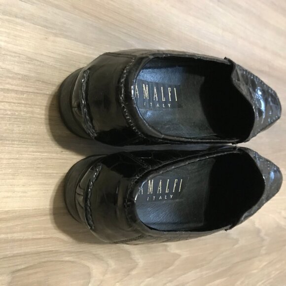 Amalfi Ladies Black Patent Leather Shoes Size 9 - Picture 3 of 6